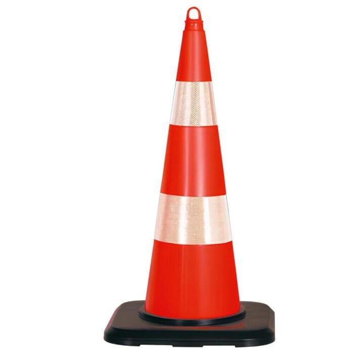 Ağırlıklı 90cm trafik konisi PVC - Görsel 1