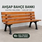 Döküm Bank Takımı Ahşap Döküm Bahçe Bankı - Görsel 4
