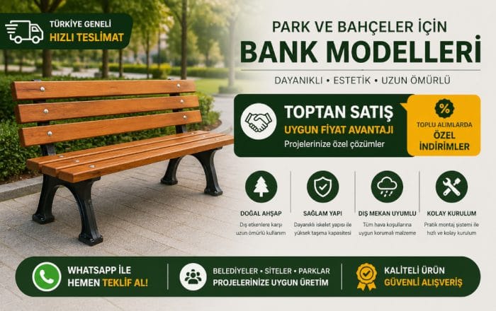 Döküm Bank Takımı Ahşap Döküm Bahçe Bankı - Görsel 5