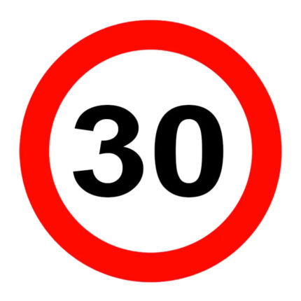 Azami Hız Sınırı 30 Trafik Levhası
