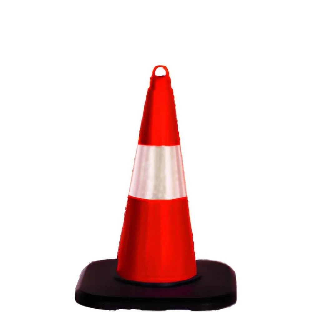 Trafik Konisi Plastik Trafik Duba Reflektör Koni Otopark Dubası 50 cm Ağırlıklı - Görsel 1