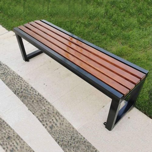 Park Demir Bank Bahçe Oturma Metal Ahşap Bank - Görsel 3