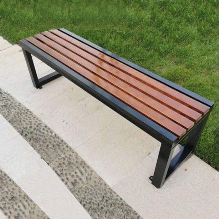 Bahçe Bench Çin Model Park Demir Bank Bahçe Oturma Metal Ahşap Bank - Görsel 3