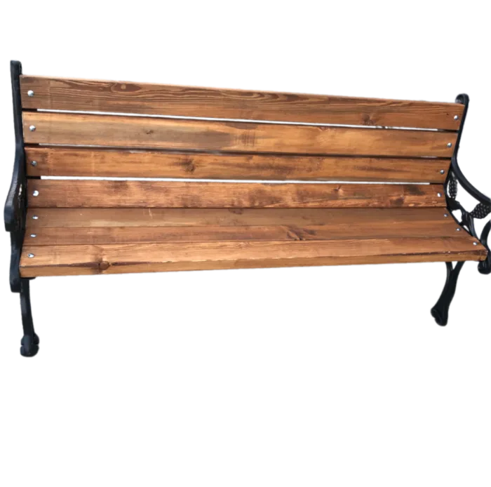 Desenli Döküm Bank Takımı Ahşap Döküm Bahçe Bankı - Görsel 2