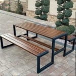 Metal Oturma Bankı Ahşaplı Park Bahçe Masa Takımı