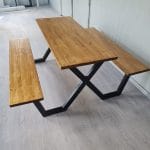Piknik Masası Ahşap Bank Metal Bahçe Yemek Masası